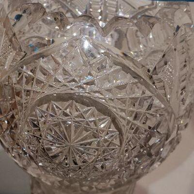 Vintage Tall Crystal Cut Glass Vase (item #92)