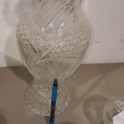 Vintage Tall Crystal Cut Glass Vase (item #95)