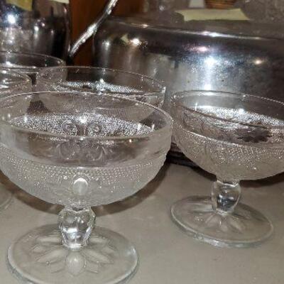 5 Vintage Depression Glass Clear Sherberts (item #96)