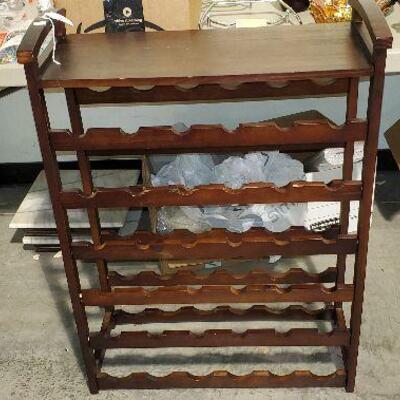 Wood Wooden Wine Rack Storage Shelf Holder 25 x 10 inches and 34 inches Tall -  (item #101)