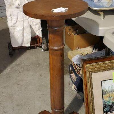 Wood Wooden Plant Stand 12 inches across top and 35 1/2 inches Tall -  (item #102)