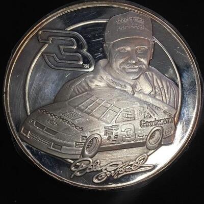 Dale Earnhardt One Pound Silver Proof Commemorative 3.5â€ Coin 