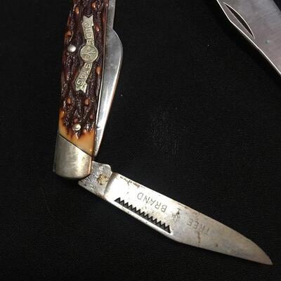 3 Vintage Pocket Knives with Boker Olde Stag Knife