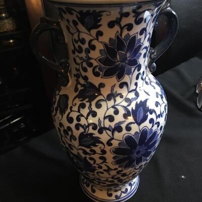 Blue Decorative Porcelain Vase 11.5”