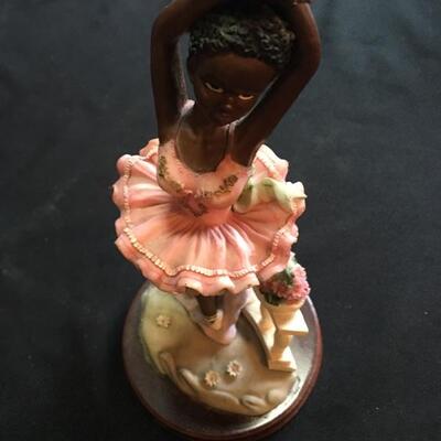 Black Americana Ballerina Figurine 9”