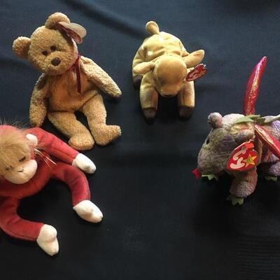TY Original Beanie Baby Collection of 4 with Tags