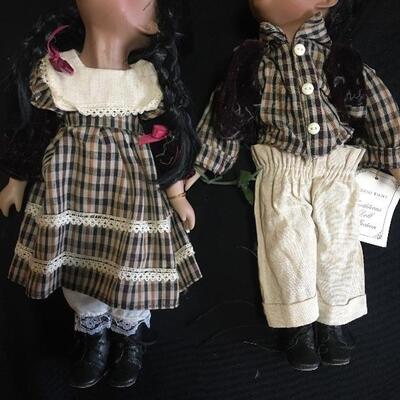 Black Americana Boy and Girl Doll Set by Traditions 13â€ 