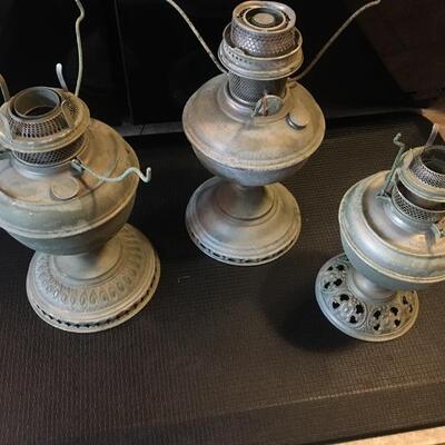 Collection of 3 Oil Lamp Bases with B&H