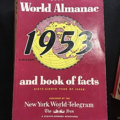 Collection of 4 World Almanac Books c. 1950s