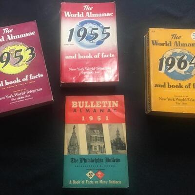 Collection of 4 World Almanac Books c. 1950s