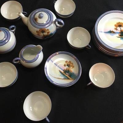 JAPAN Hand Painted Vintage Porcelain Tea Set