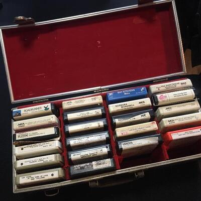 8 Track Tape Collection with Case