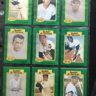 5 Sheets of ALL TIME GREATS Collection Baseball Cards 