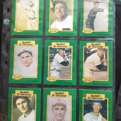 5 Sheets of ALL TIME GREATS Collection Baseball Cards 