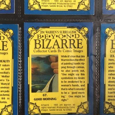 Full Sheet of BIZARRE Surrealism Collector Cards 