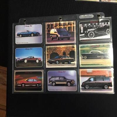 5 Sheets of Vintage Collectible Car Cards 