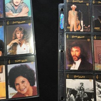 2 Sheets of Country Music Stars Trading Cards
