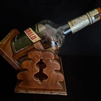 HUGE VINTAGE â€œOLD FITZGERALDâ€ WELLER BOURBON BOTTLE & CRADLE