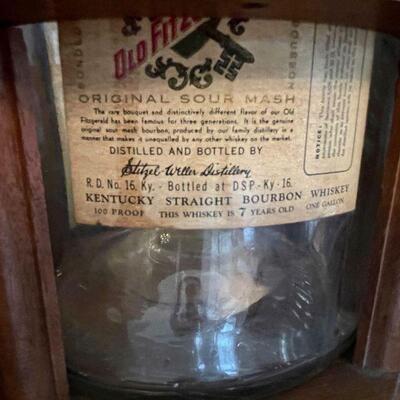 HUGE VINTAGE â€œOLD FITZGERALDâ€ WELLER BOURBON BOTTLE & CRADLE