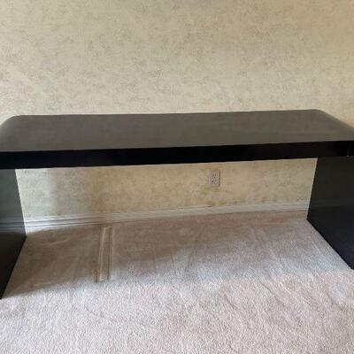 Black Enameled Modern Waterfall Console Table in the Style of Carl Springer