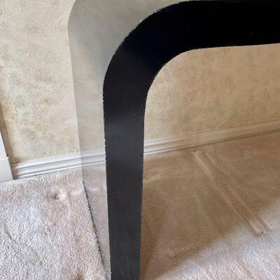 Black Enameled Modern Waterfall Console Table in the Style of Carl Springer
