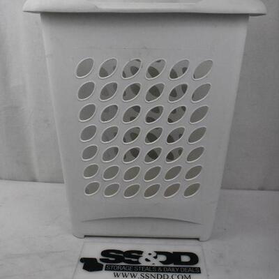 White Laundry Basket by Sterilite. Tall. No Lid