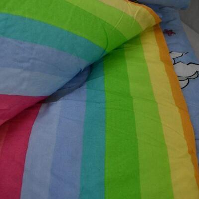 Kidz Mix Unicorn Rainbow Kids Reversible Comforter, Twin Size. New Condition