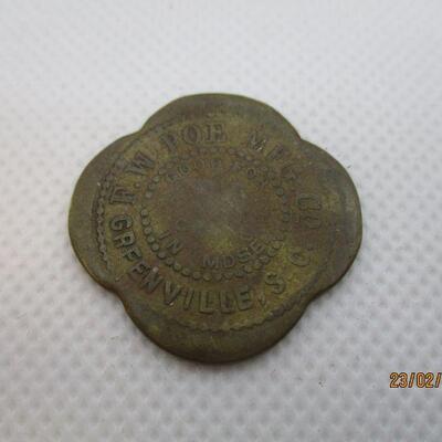 Lot 53 - F.W. Poe Manufacturing Co. Greenville SC Token