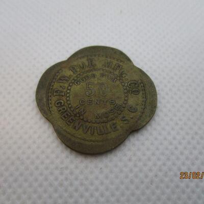 Lot 53 - F.W. Poe Manufacturing Co. Greenville SC Token