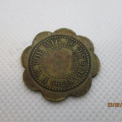 Lot 56 - F.W. Poe Manufacturing Co. Greenville SC Token