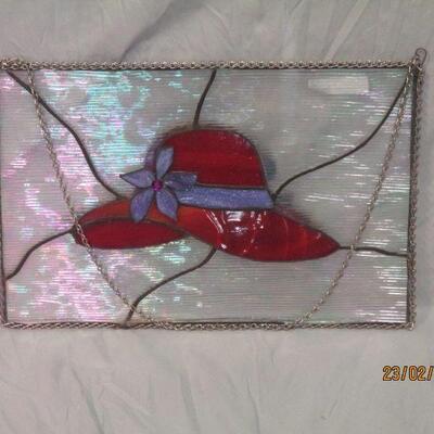 Lot 64 - Red Hat Stained Glass Hanging