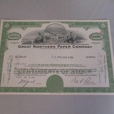 Lot 72 - Great Northern Paper Company Stock Certificate