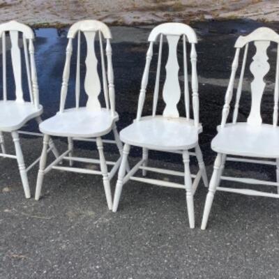 252 Set of Four Painted Wooden Chairs with cushions 