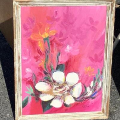 268 Original Oil on Canvas of Floral by Floresi Olivio 