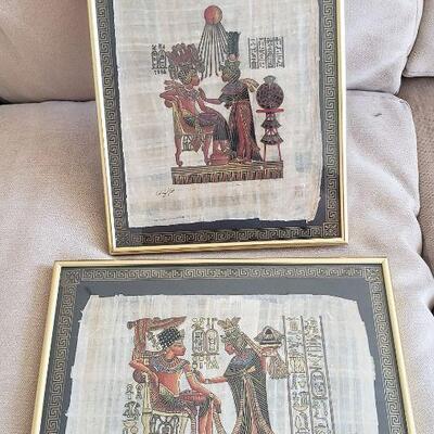 2 Egyptian Papyrus Painting
