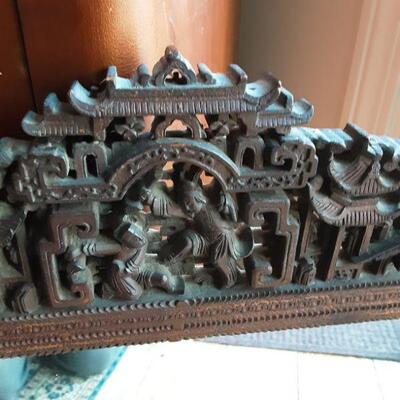 Vintage Ornate Pierced Frame Asian Mirror