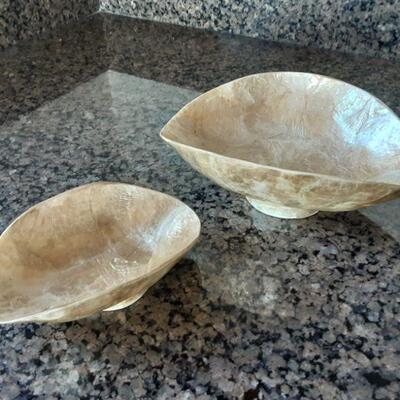 Oyster shell-style bowls and dish