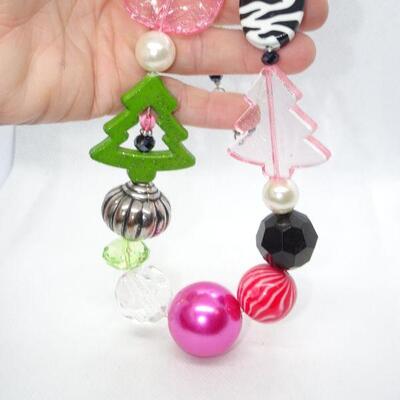 Festive Neon Colors Christmas Bling Necklace