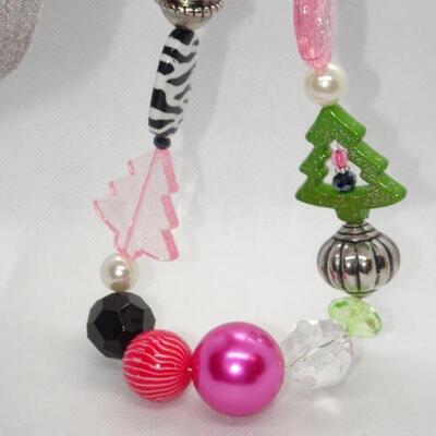 Festive Neon Colors Christmas Bling Necklace