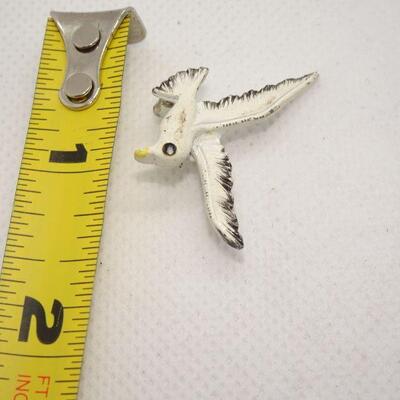 Painted Seagull Bird Brooch Pin
