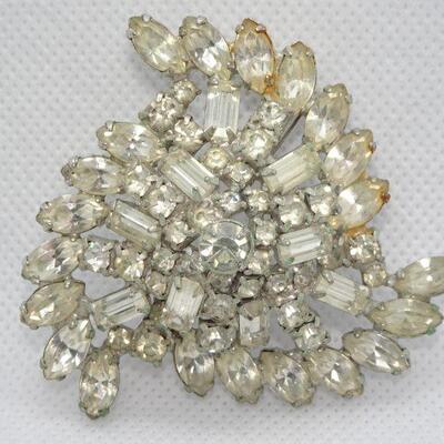 Gorgeous Signed Baguette Rhinestone Brooch - Kramer New York 