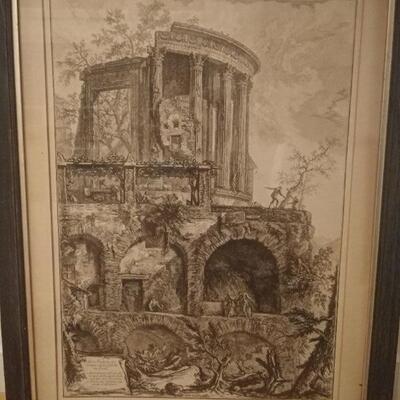Piranesi etching-Temple of the Sibyl in Tivoli