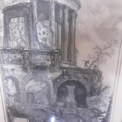 Piranesi etching-Temple of the Sibyl in Tivoli