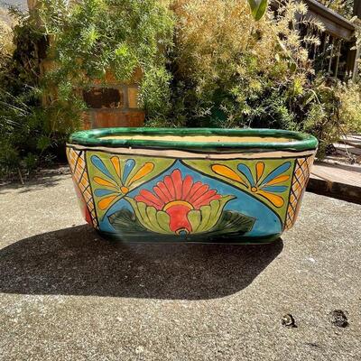 Glazed Trough Style Planter from Mexico