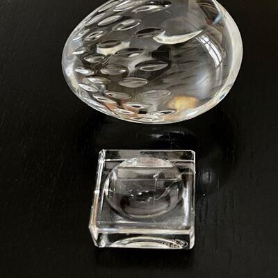 Beautiful Baccarat Crystal Egg and crystal base. Pristine!