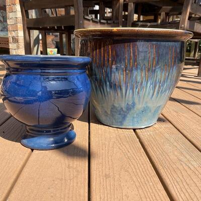 Pair of Glazed Pots