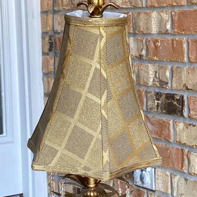 Pair of Brushed Gold Lamps with Gold Shade 