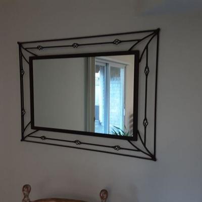 Large metal square mirror