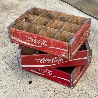 Set of 3 Coca Cola Crates 