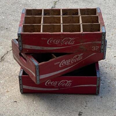 Set of 3 Coca Cola Crates 